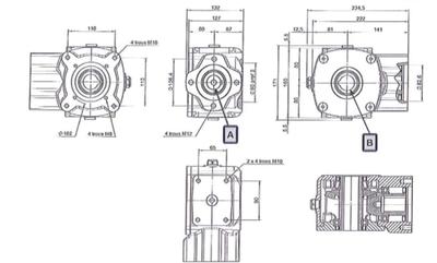 Plan de boitier réducteur de tapis d'épandeur 22 CV